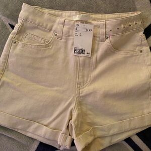 Tan jean shorts size 2 from H&M